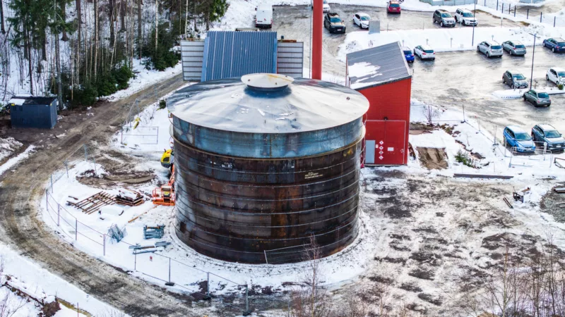 The construction site of the Pornainen Sand Battery